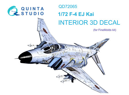 Quinta Studio QD72065 - F-4EJ KAI 3D-Printed &amp; coloured Interior on decal paper (for FineMolds kit) - 1:72