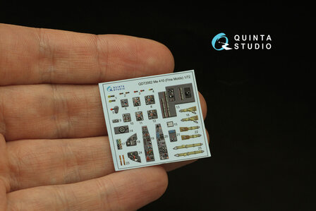 Quinta Studio QD72062 - Me 410 3D-Printed &amp; coloured Interior on decal paper (for Fine Molds kit) - 1:72