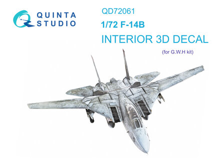 Quinta Studio QD72061 - F-14B 3D-Printed &amp; coloured Interior on decal paper (for GWH kit) - 1:72