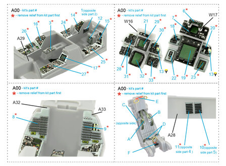 Quinta Studio QD72061 - F-14B 3D-Printed &amp; coloured Interior on decal paper (for GWH kit) - 1:72