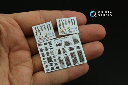 Quinta Studio QD72061 - F-14B 3D-Printed &amp; coloured Interior on decal paper (for GWH kit) - 1:72