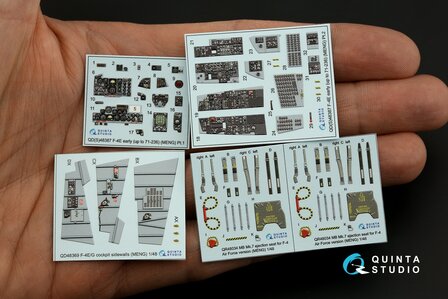 Quinta Studio QD48387 - F-4E early with slatted wing 3D-Printed &amp; coloured Interior on decal paper (for Meng kit) - 1:48