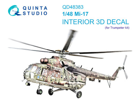 Quinta Studio QD48383 - Mi-17 3D-Printed &amp; coloured Interior on decal paper (for Trumpeter kit) - 1:48