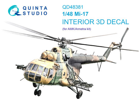 Quinta Studio QD48381 - Mi-17 3D-Printed &amp; coloured Interior on decal paper (for AMK kit) - 1:48