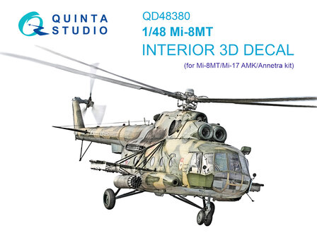 Quinta Studio QD48380 - Mi-8MT 3D-Printed &amp; coloured Interior on decal paper (for AMK kit) - 1:48