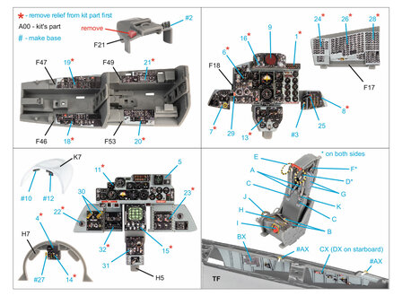 Quinta Studio QD48370 - F-4E late without DMAS 3D-Printed &amp; coloured Interior on decal paper (for Meng kit) - 1:48