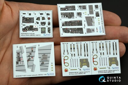 Quinta Studio QD48370 - F-4E late without DMAS 3D-Printed &amp; coloured Interior on decal paper (for Meng kit) - 1:48