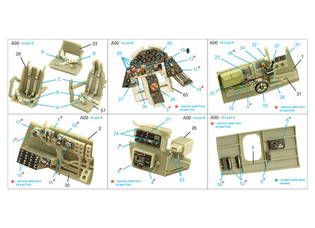 Quinta Studio QD48359 - TBF-1 Avenger 3D-Printed &amp; coloured Interior on decal paper (for Academy kit) - 1:48