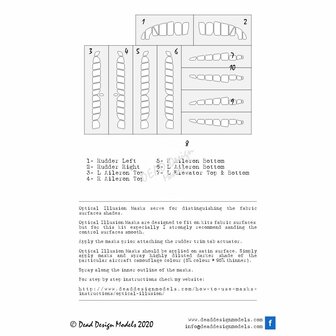 Dead Design Models SM32004 - J2M2/3/5 Raiden Optical Illusion Control Surfaces - CORRECTED (For Hasegawa kit) - 1:32