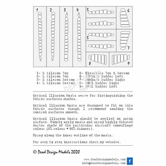 Dead Design Models SM48007 - A6M1/2a/2b Reisen Optical Illusion Control Surfaces (For Hasegawa kit) - 1:48