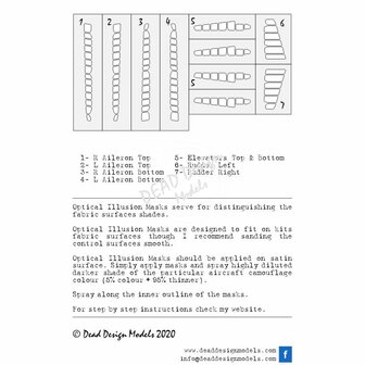 Dead Design Models SM48008 - A6M3 model 32 Reisen (Hamp) Optical Illusion Control Surfaces (For Hasegawa kit) - 1:48