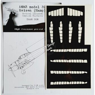 Dead Design Models SM48008 - A6M3 model 32 Reisen (Hamp) Optical Illusion Control Surfaces (For Hasegawa kit) - 1:48