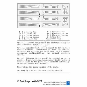 Dead Design Models SM48030 - Ki-84 Hayate Optical Illusion Control Surfaces - CORRECTED (For Hasegawa kit) - 1:48