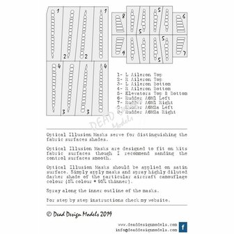 Dead Design Models SM72005 - A6M1 &amp; A6M2a Reisen Optical Illusion Control Surfaces (For Fine Molds kit) - 1:72