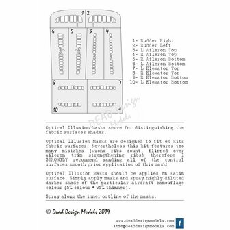 Dead Design Models SM72006 - Ki-61 &amp; Ki-100 Optical Illusion Control Surfaces (For Aoshima kit) - 1:72