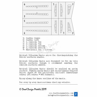 Dead Design Models SM72010 - Ki-51 Sonia Optical Illusion Control Surfaces (For Hasegawa/Mania kit) - 1:72