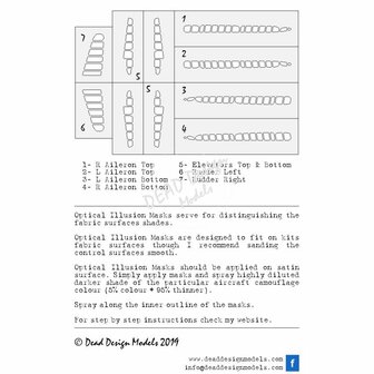 Dead Design Models SM72011 - A6M2b Reisen Optical Illusion Control Surfaces (For Fine Molds/Model Graphix kit) - 1:72