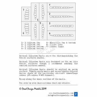 Dead Design Models SM72014 - A6M5 model 52 Reisen Optical Illusion Control Surfaces (For Fine Molds/Model Graphix kit) - 1:72