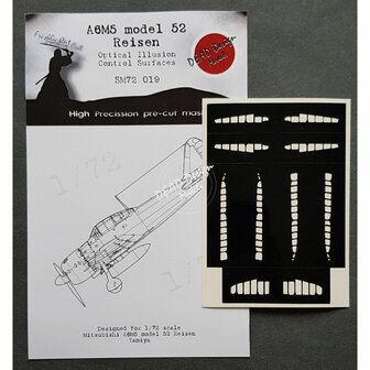 Dead Design Models SM72019 - A6M5 model 52 Reisen Optical Illusion Control Surfaces (For Tamiya kit) - 1:72