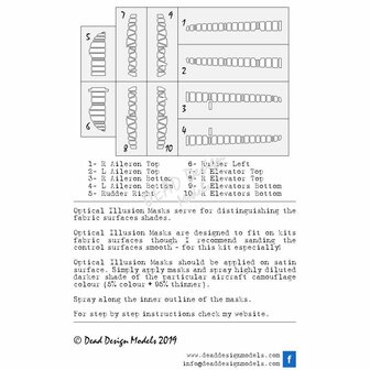 Dead Design Models SM72020 - Ki-45 Toryu Optical Illusion Control Surfaces (For Hasegawa kit) - 1:72