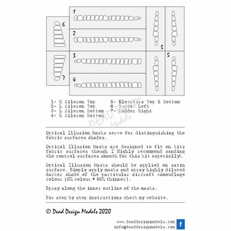 Dead Design Models SM72024 - A6M2a/b Reisen Optical Illusion Control Surfaces (For Hasegawa kit) - 1:72