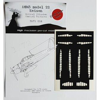 Dead Design Models SM72026 - A6M3 model 22 Reisen Optical Illusion Control Surfaces (For Hasegawa kit) - 1:72