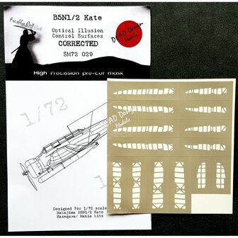 Dead Design Models SM72029 - B5N1/2 Kate Optical Illusion Control Surfaces - CORRECTED (For Hasegawa/Mania kit) - 1:72