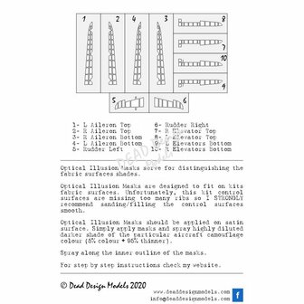 Dead Design Models SM72030 - N1K1-j Shiden Optical Illusion Control Surface - CORRECTED (For Tamiya kit) - 1:72