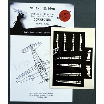 Dead Design Models SM72030 - N1K1-j Shiden Optical Illusion Control Surface - CORRECTED (For Tamiya kit) - 1:72