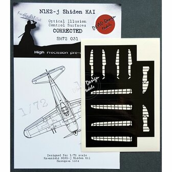 Dead Design Models SM72031 - N1K2-j Shiden KAI Optical Illusion Control Surfaces - CORRECTED (For Hasegawa kit) - 1:72