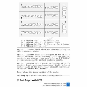 Dead Design Models SM72032 - Ki-44 Shoki Opical Illusion Control Surfaces - CORRECTED (For Hasegawa/Sword kit) - 1:72