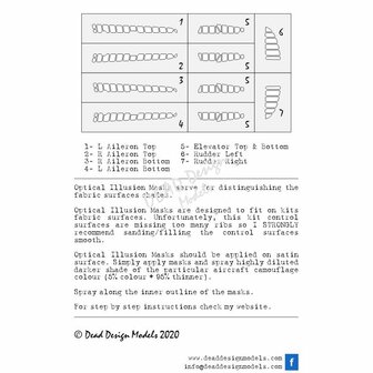 Dead Design Models SM72033 - Ki-43 II/III Hayabusa Optical Illusion Control Surfaces - CORRECTED (For Special Hobby kit) - 1:72