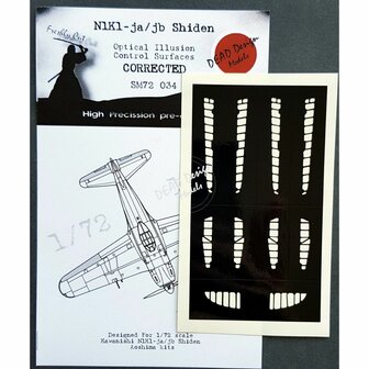 Dead Design Models SM72034 - N1K1-ja/jb Shiden Optical Illusion Control Surfaces - CORRECTED (For Aoshima kit) - 1:72