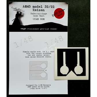 Dead Design Models UC48008 - A6M3 model 32/22 Reisen Undercarriage Bays Mask (For Hasegawa kit) - 1:48