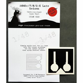 Dead Design Models UC48010 - A6M5c/7/8/2-K Late Reisen Undercarriage Bays Mask (For Hasegawa kit) - 1:48