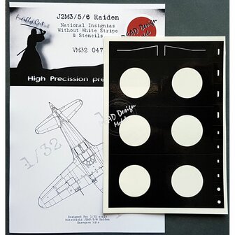 Dead Design Models VM32047 - J2M3/5/6 Raiden National Insignias Whitout White Stripe &amp; Stencils (For Hasegawa kit) - 1:32