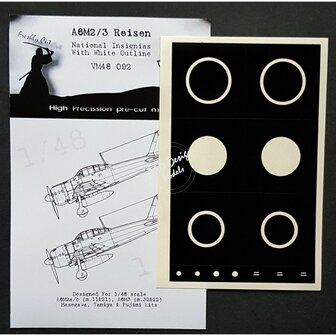 Dead Design Models VM48092 - A6M2/3 Reisen National Insignias With White Outline (For Hasegawa, Tamiya &amp; Fujimi kit) - 1:48