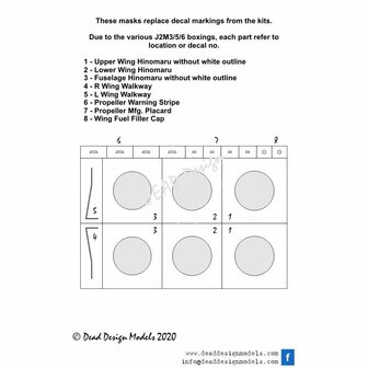 Dead Design Models VM48108 - J2M3/5/6 Raiden National Insignias Without White Outline (For Hasegawa kit) - 1:48