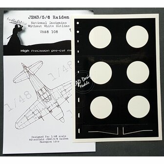 Dead Design Models VM48108 - J2M3/5/6 Raiden National Insignias Without White Outline (For Hasegawa kit) - 1:48