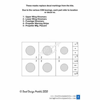 Dead Design Models VM48110 - C6N1/1-S Saiun National Insignias Without White Outline (For Hasegawa kit) - 1:48