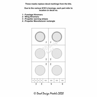 Dead Design Models VM72112 - N1K1-j Shiden National Insignias (For Tamiya/Aoshima kit) - 1:72