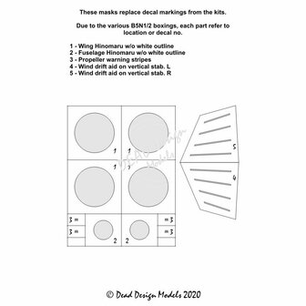 Dead Design Models VM72115 - B5N1/2 Kate National Insignias Without White Outline (For Hasegawa/Airfix kit) - 1:72