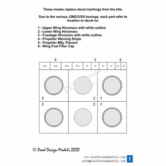 Dead Design Models VM72132 - J2M3/5/6 Raiden National Insignias With White Outline (For Hasegawa/Sword kit) - 1:72