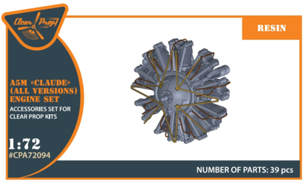 Clear Prop Models CPA72094 - A5M Claude (all versions) resin engine set for CP kits (upgrated) - 1:72