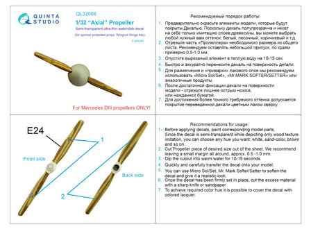 Quinta Studio QL32008 - Wooden Propellers Axial (Wingnut Wings) - 1:32