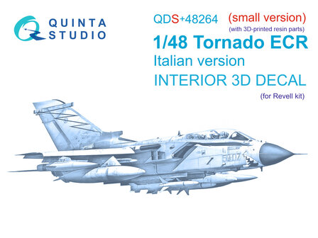 Quinta Studio QDS+48264 - Tornado ECR Italian 3D-Printed &amp; coloured Interior on decal paper (for Revell kit) (with 3D-printed resin parts) - Small Version - 1:48