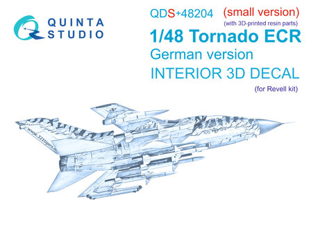 Quinta Studio QDS+48204 - Tornado ECR German 3D-Printed &amp; coloured Interior on decal paper (for Revell kit) (with 3D-printed resin parts) - Small Version - 1:48