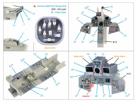 Quinta Studio QDS+48261 - Tornado GR.1 3D-Printed &amp; coloured Interior on decal paper (for Revell kit) (with 3D-printed resin parts) - Small Version - 1:48