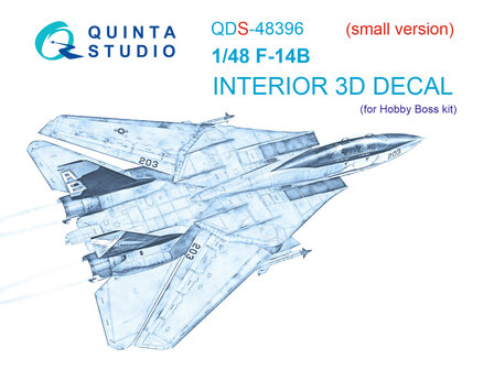 Quinta Studio QDS-48396 - F-14B 3D-Printed &amp; coloured Interior on decal paper (for Hobby Boss kit) - Small Version - 1:48