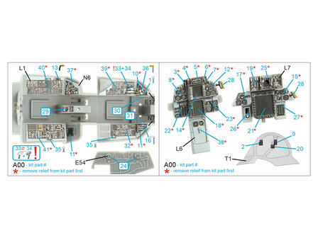 Quinta Studio QDS-48396 - F-14B 3D-Printed &amp; coloured Interior on decal paper (for Hobby Boss kit) - Small Version - 1:48